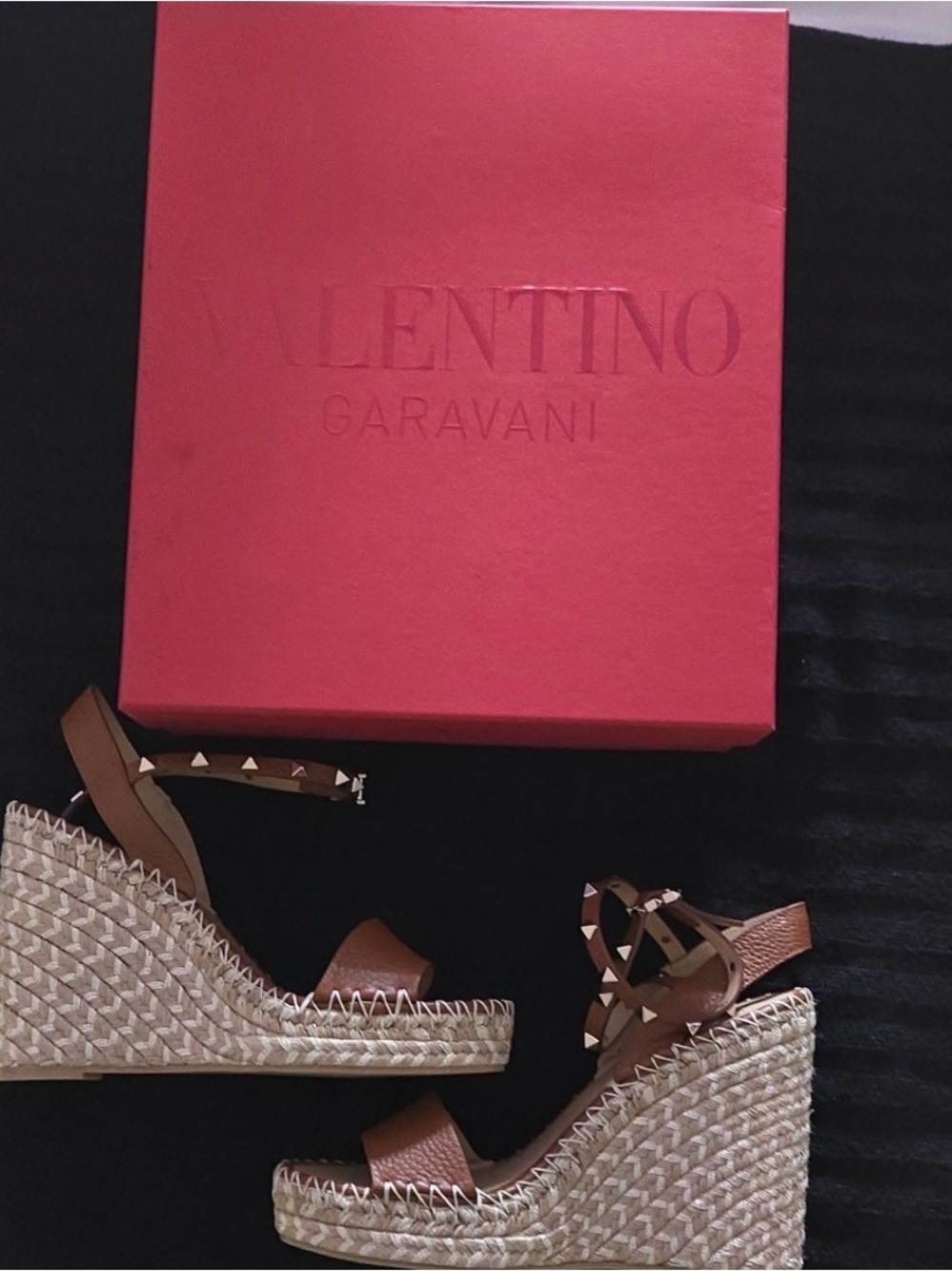 Valentino Brown Studded Wedge Sandals - Women - Picture 3 of 3